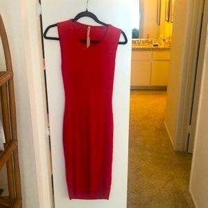 Bailey44 red bodycon open back knee length dress